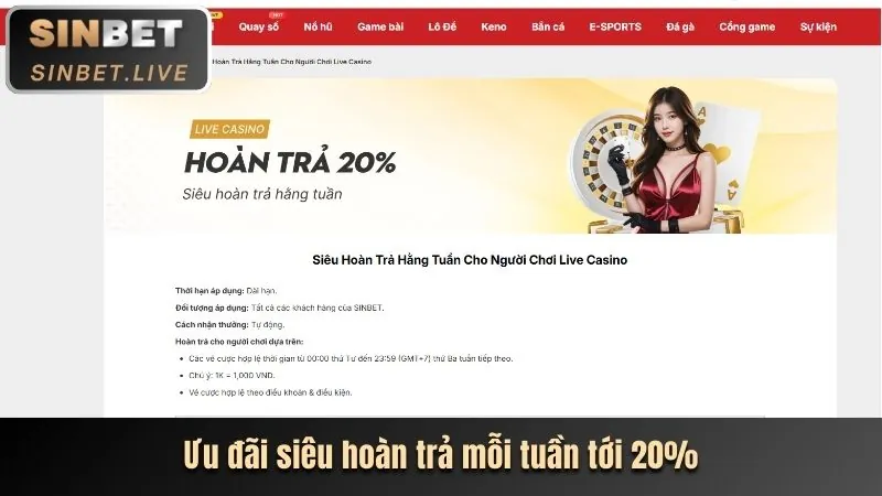Hoàn trả hàng tuần tại sportsbet đăng nhập